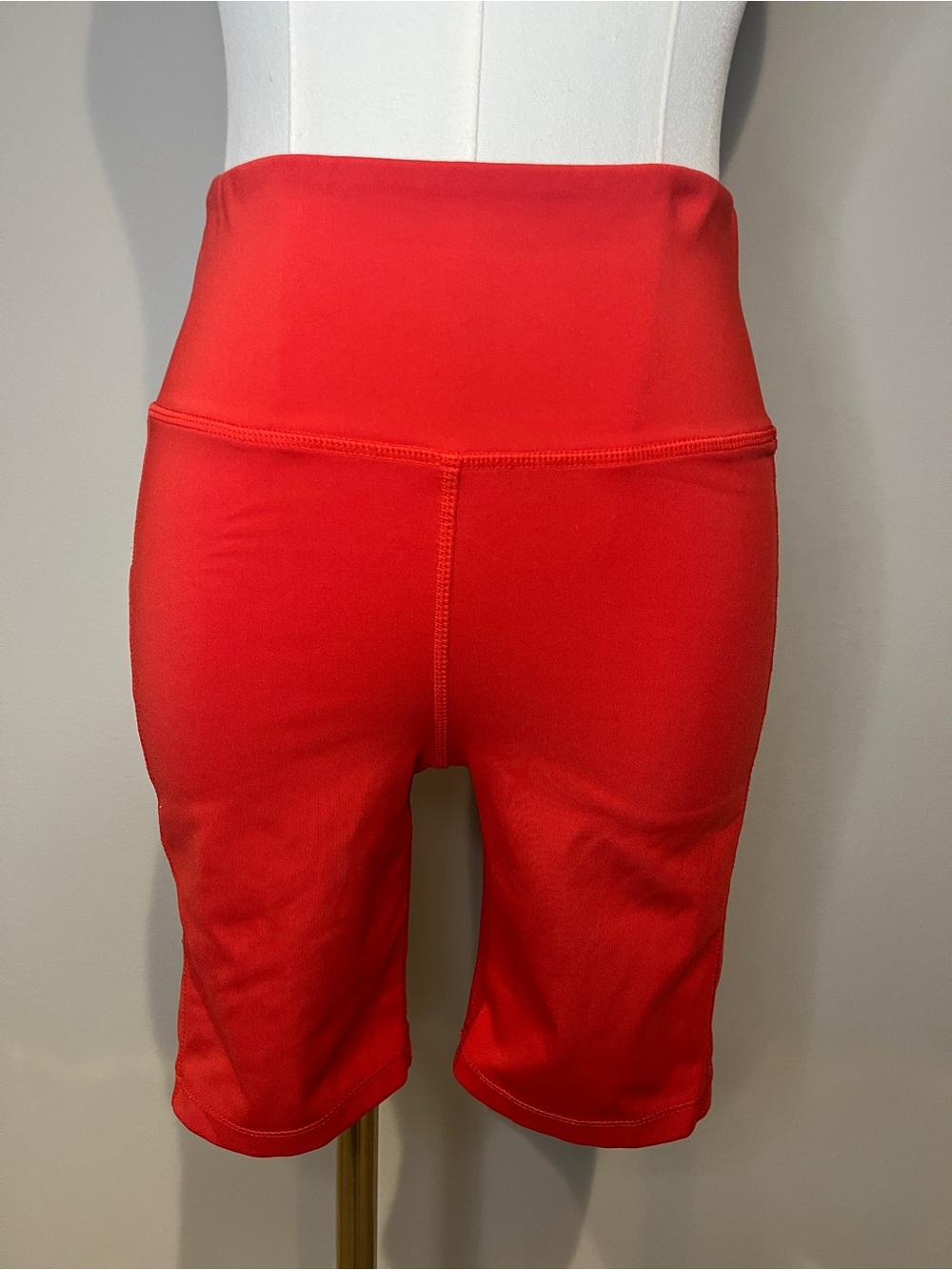 H&M Bright Red High-Waist Bike Shorts